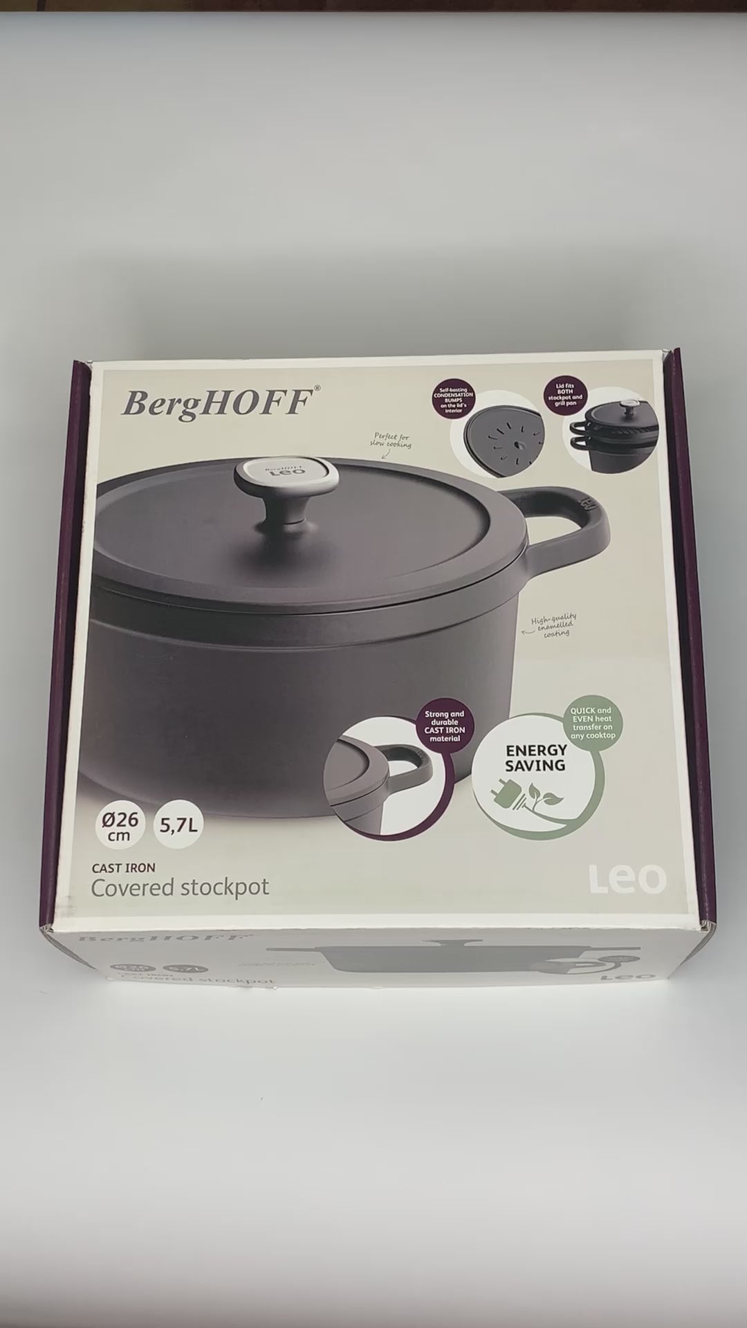 LEO Kookpot met deksel Graphite Cast iron - Ø 26cm