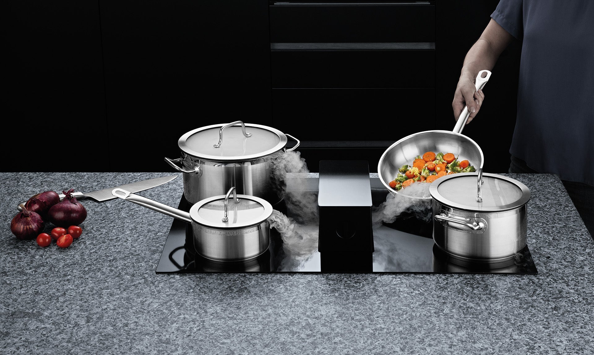 Essentials 7-delige kookpottenset Hotel Downdraft met deksels